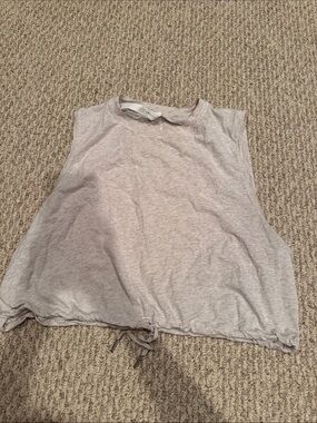 lululemon athletica Light Gray Sleeveless Drawstring Tank